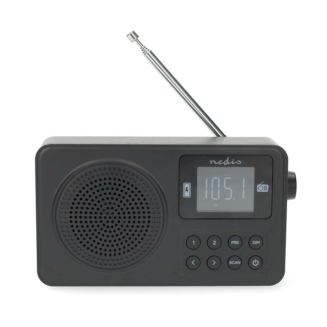 Nedis portable radio | FM-radio, Bluetooth en AUX | 2W | zwart