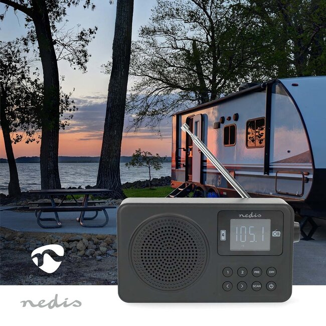 Nedis portable radio | FM-radio, Bluetooth en AUX | 2W | zwart