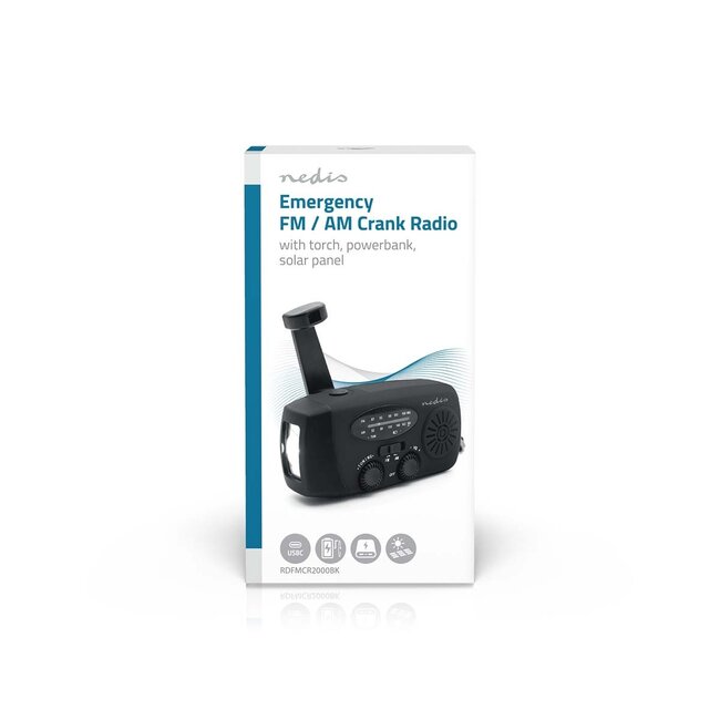Nedis noodradio met zaklamp | AM/FM | 2W