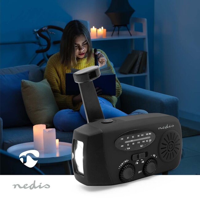 Nedis noodradio met zaklamp | AM/FM | 2W