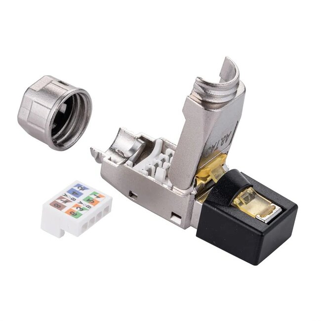 RJ45 toolless connector | STP | CAT6a | AWG23-26 | gegoten zink