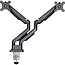 InLine® bureausteun met lifter & USB/audio, 2 monitoren tot 81cm (32"), zwart