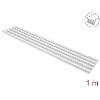 DeLOCK Delock Cable Duct self-adhesive with sliding cover 15 x 10 mm - length 1 m, pack of 5 pcs, white