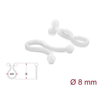 DeLOCK Delock Cable Drill Ø 8 mm transparent, 100 pieces