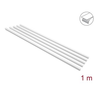 DeLOCK Delock Cable Duct self-adhesive with sliding cover 20 x 10 mm - length 1 m, pack of 5 pcs, white