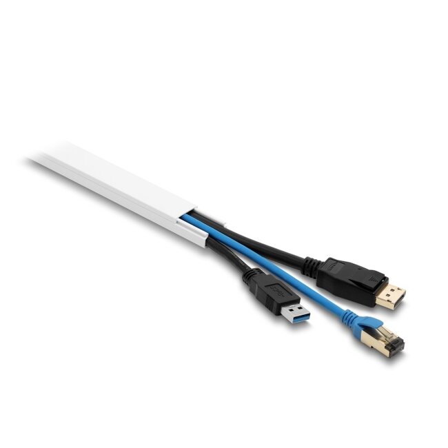 Delock Cable Duct self-adhesive with sliding cover 20 x 10 mm - length 1 m, pack of 5 pcs, white