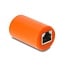 Delock Adapter Coupler RJ45 jack to jack Cat.6A shielded with surge protection round orange