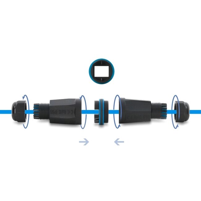 Delock Cable Connector for Keystone modules and couplers with M32 x 1.5 mm thread IP68 dustproof and waterproof