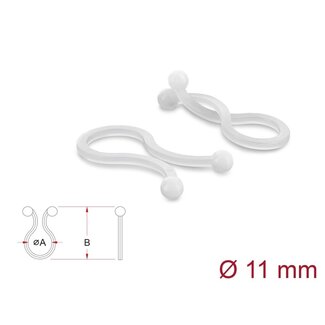 DeLOCK Delock Cable Drill Ø 11 mm transparent, 100 pieces