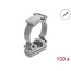 Delock Cable Conduit Holder with locking clip, screw-on for 25 mm cable protection sleeve, 100 pieces, grey