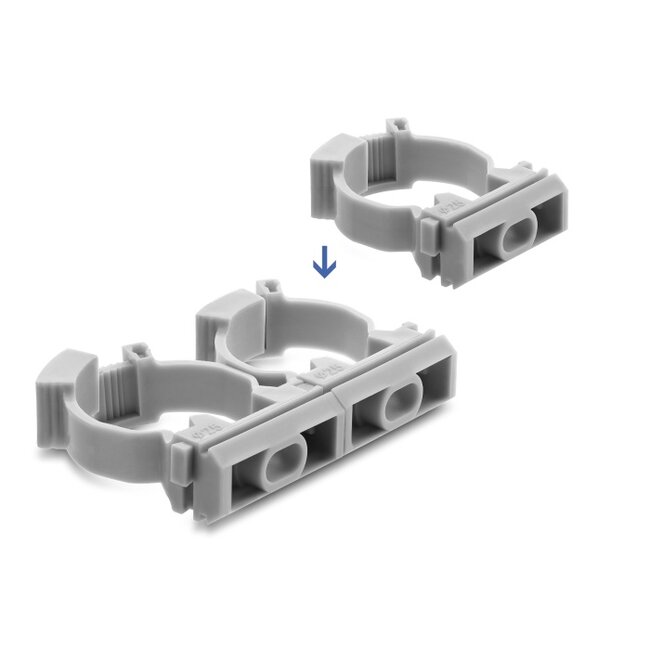 Delock Cable Conduit Holder with locking clip, screw-on for 25 mm cable protection sleeve, 100 pieces, grey