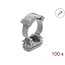 Delock Cable Conduit Holder with locking clip, screw-on for 20 mm cable protection sleeve, 100 pieces, grey