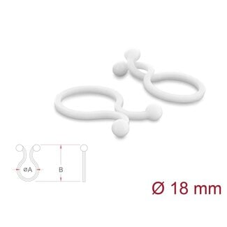 DeLOCK Delock Cable Drill Ø 18 mm transparent, 100 pieces