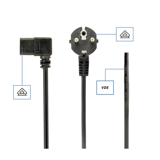 Netsnoer (C13 haaks), 0.75 mmÂ², 10 A, 1.5 m