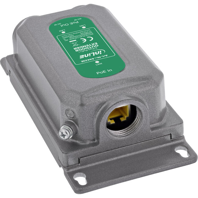 InLine® Gigabit PoE-extender, 90W, 2 poorten, IP67, IEEE 802.3bt