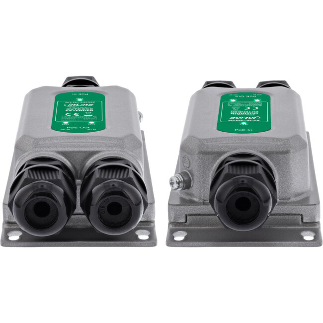 InLine® Gigabit PoE-extender, 90W, 2 poorten, IP67, IEEE 802.3bt