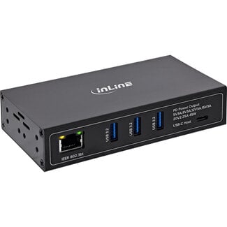 InLine InLine® Industrial 4-Poort USB PoE Hub (3x USB-A / 1x USB-C)