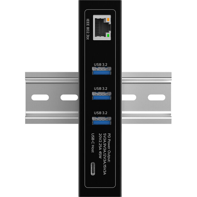 InLine® Industrial 4-Poort USB PoE Hub (3x USB-A / 1x USB-C)