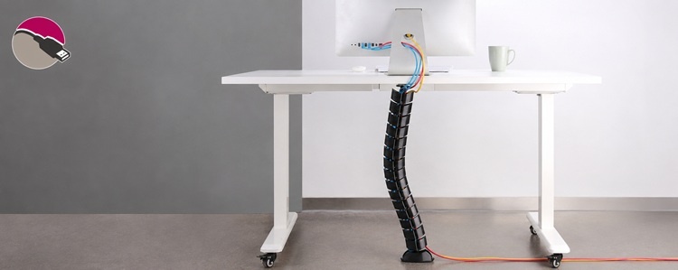 Flexibele bureau kabelgoot voor kabels wegwerken