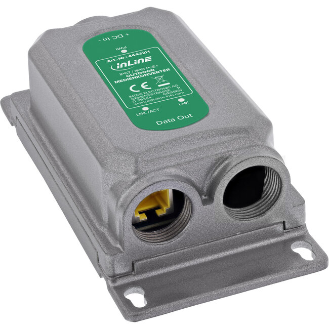 InLine® PoE+ mediaconverter, 1Gb/s, RJ45/SFP, IP67, IK10