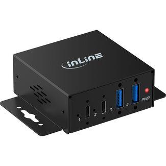 InLine InLine® USB 3.2 industriële hub, 4-poorts, 2x USB-A, 2x USB-C