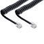 Telefoon spiraalkabel RJ10 - RJ10 - 1:1 aangesloten / zwart - 2 meter