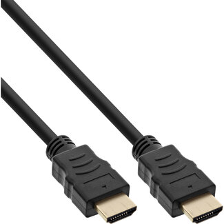 InLine InLine® HDMI High Speed kabel met ethernet, male / male, zwart/goud, 7,5m