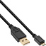 InLine® Micro-USB 2.0 kabel, USB-A(M) naar Micro-B (M), vergulde contacten, 0,3m