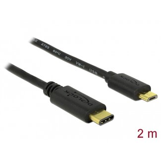 DeLOCK Delock Cable USB Type-C™ 2.0 male > USB 2.0 Type Micro-B male 2.0 m black