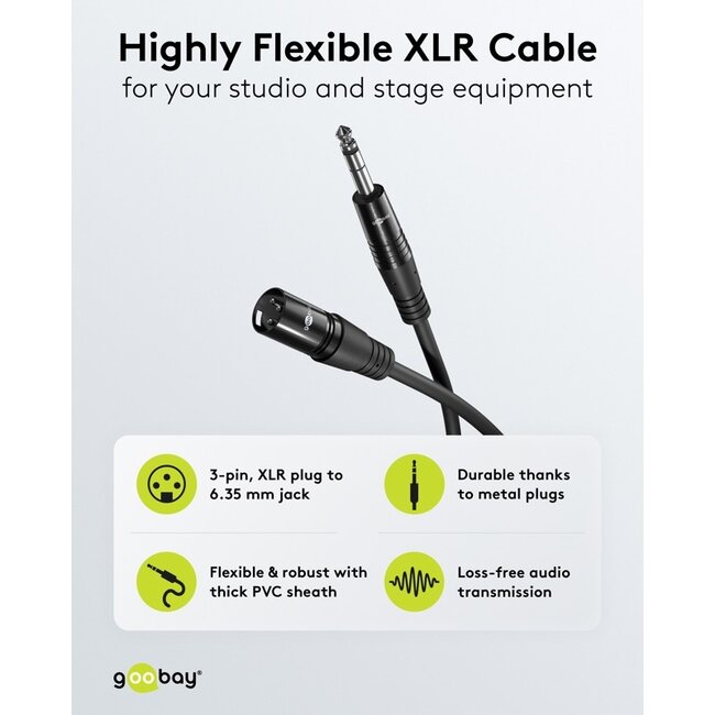 Goobay XLR Cable to 6.35 mm Jack, 5 m