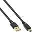 InLine® USB 2.0 platte kabel, USB A naar Mini-B, zwart, 2m