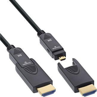 InLine InLine® HDMI AOC-kabel, Ultra High Speed HDMI, 8K4K, afneembare stekker, 25 m
