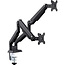 InLine® bureausteun met lifter & USB/audio, 2 monitoren tot 81cm (32"), zwart