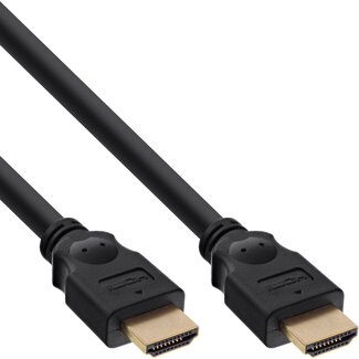 InLine InLine® HDMI kabel, HDMI high speed, male /male, vergulde contacten, zwart, 1,5m