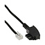 InLine® TAE-F kabel, 6-pin/4-draads, f. Import, TAE-F male naar RJ11 male, 1m
