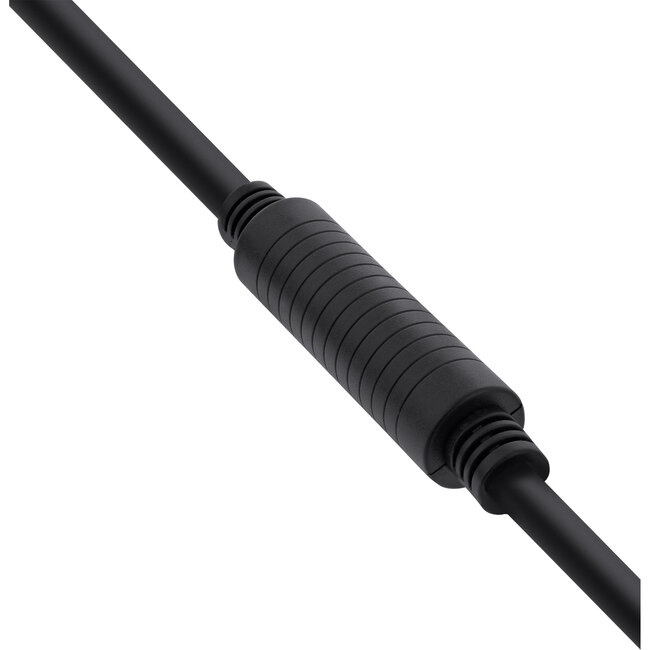 InLine® HDMI High Speed kabel met ethernet, male / male, actief, zwart/goud, 30m