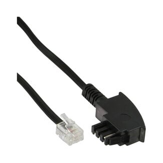 InLine InLine® TAE-F kabel, 6-pin/4-draads, f. Import, TAE-F male naar RJ11 male, 3m