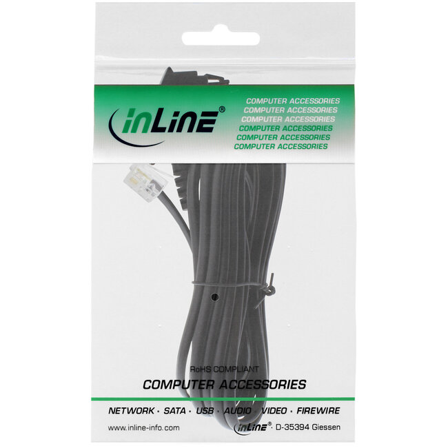 InLine® TAE-F kabel, voor Telekom/Siemens apparaten, TAE-F ST naar RJ11 ST, 6m