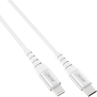 InLine InLine® USB-C Lightning-kabel, voor iPad,iPhone,zilver/alum. 2m MFi-gecertific.