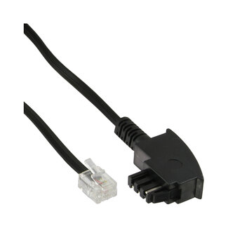 InLine InLine® TAE-F kabel, 6-pin/4-draads, f. Import, TAE-F male naar RJ11 male, 6m