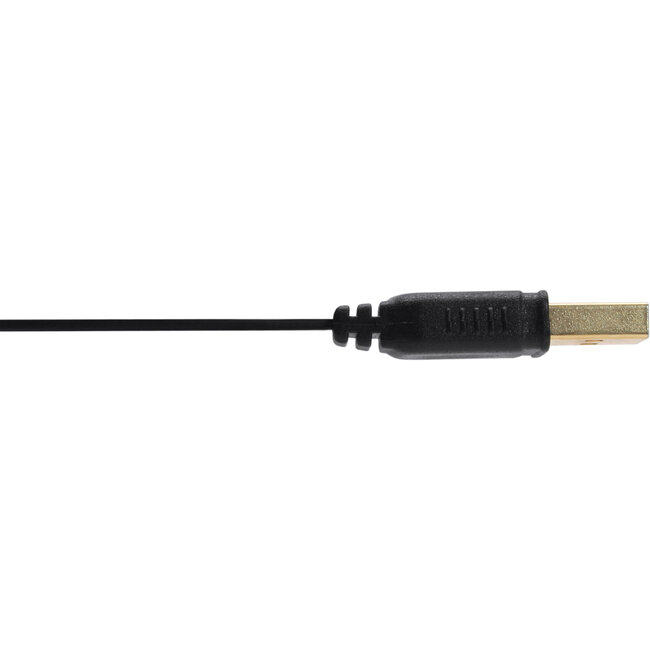 InLine® USB 2.0 platte kabel, USB A naar Mini-B, zwart, 1m