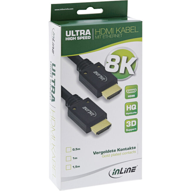 InLine® HDMI kabel, Ultra High Speed HDMI kabel, 8K4K, male / male, 2m