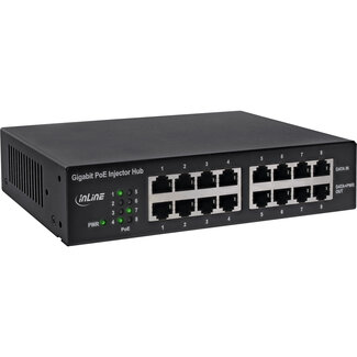 InLine InLine® PoE+ Gigabit netwerkinjector hub 8 poorten (8x PoE+), 1Gb/s, 19" 1U