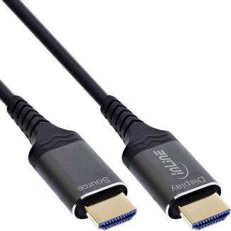 InLine InLine® HDMI AOC-kabel, Ultra High Speed HDMI-kabel, 8K, aluminium, 15m