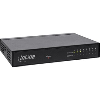 InLine InLine® 8-poorts Gigabit-switch, 1 Gb/s, desktop, metalen behuizing