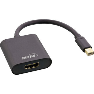 InLine InLine® Mini DisplayPort HDMI converter kabel, aluminium, zwart, 4K/60Hz