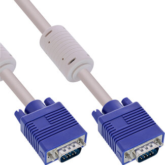 InLine InLine® S-VGA kabel, 15-pins HD male / male, grijs, 15m