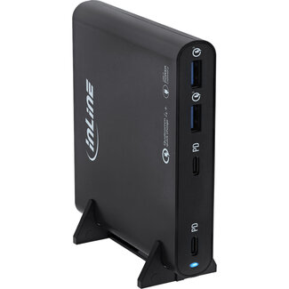 InLine InLine® USB-voeding, GaN-lader, 4-poorts, 2x USB-C + 2x USB-A, 120W, zwart