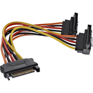 InLine InLine® SATA power Y-kabel, SATA female/2x SATA male, + veiligheidslipjes, 0,15m