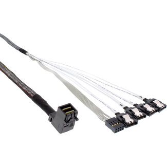 InLine InLine® Mini SAS HD kabel, SFF-8643 haaks op 4x SATA + sideband, 0,5m